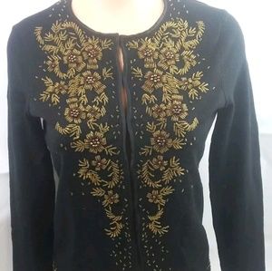 ann taylor womens embellished black